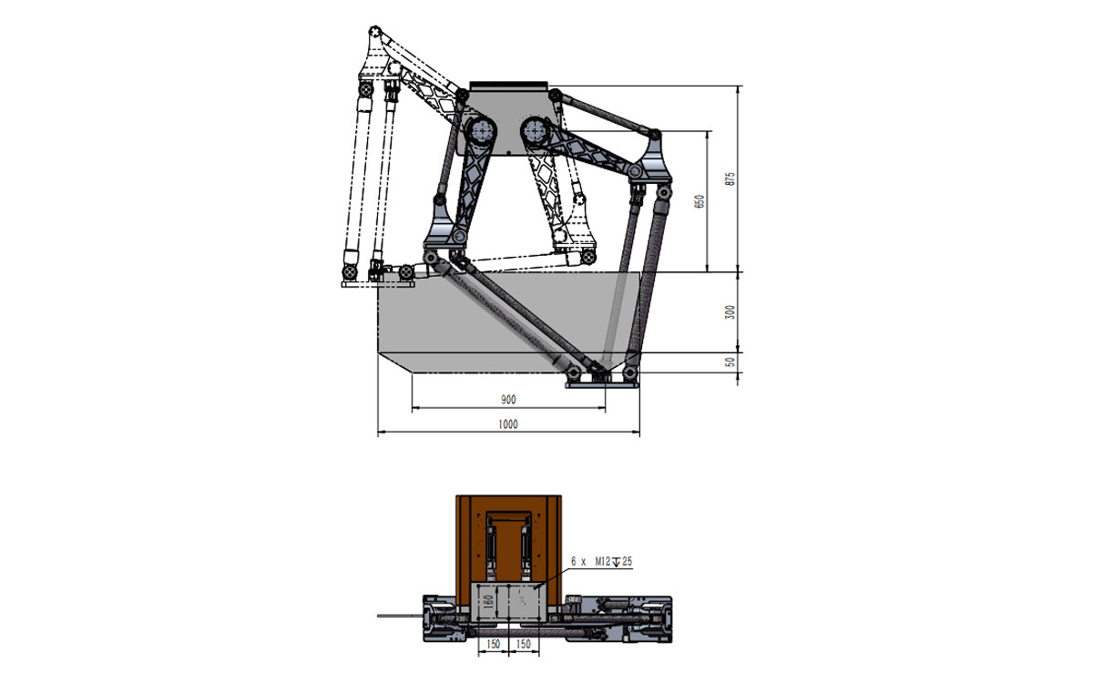 Dessin technique de BAT1000B-S60 robot Delta à charge lourde