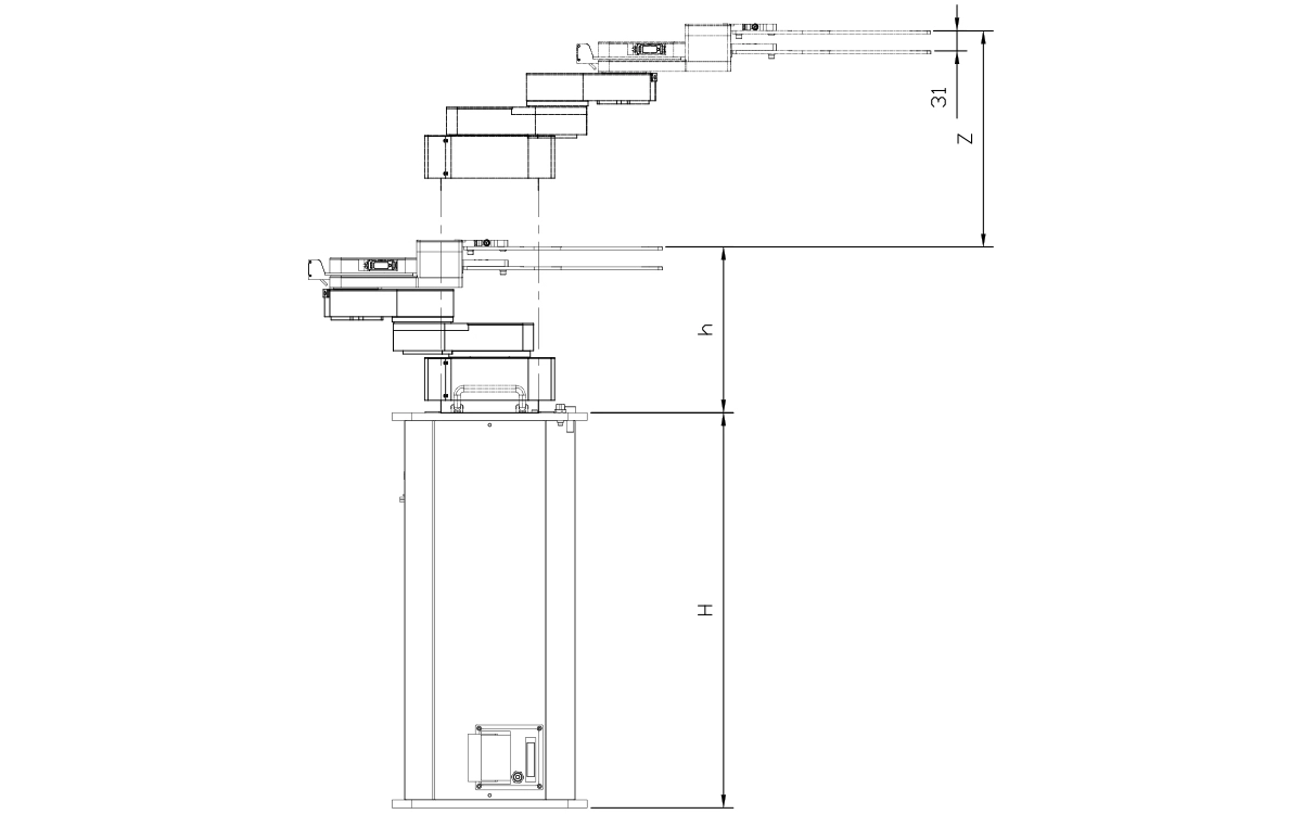 Dessin technique du robot Lobster200Z300S-T0X5-V Wafer